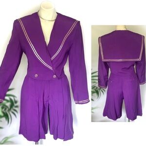 v i n t a g e :: 2 Pcs Set Sailor Nautical High Rise Shorts Blazer